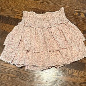 Katie J NYC  Floral Tiered Smocked Skater Skirt